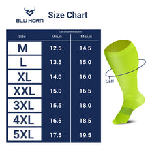 Load image into Gallery viewer, Knee High Compression Socks 20-30 mmHg for Women & Men(3XL to 5XL) Stockings - Bluhornamz