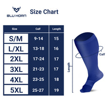 Load image into Gallery viewer, Knee High Compression Socks 15-20 mmHg for Women & Men(3XL to 5XL) size - Bluhornamz