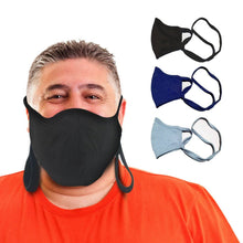 Load image into Gallery viewer, XL size -Black Blue Gray Face mask with Lanyard - Bluhornamz