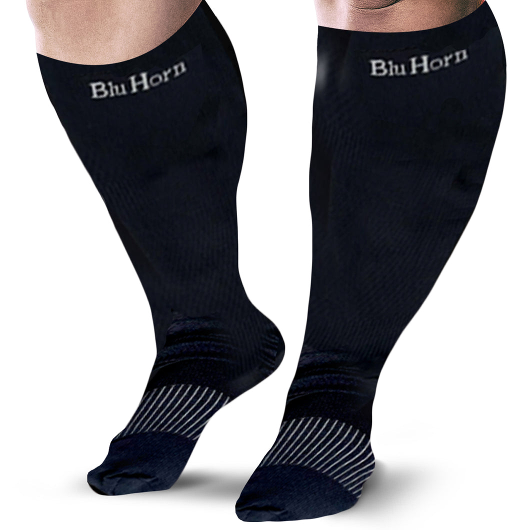 Knee High Compression Socks 15-20 mmHg for Women & Men(2XL