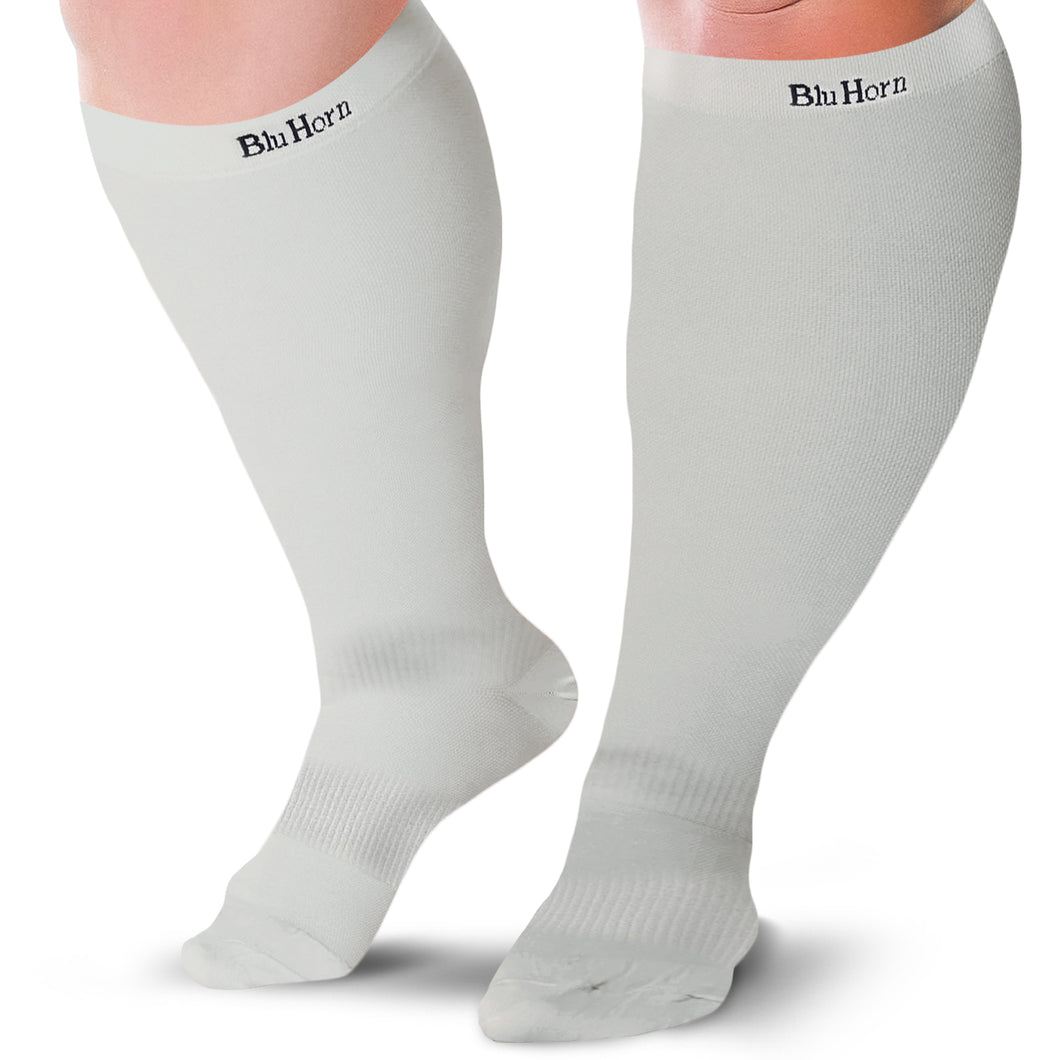 Knee high Compression Socks 15-20 mmHg for Women & Men(3XL to 5XL)size stockings - Bluhornamz