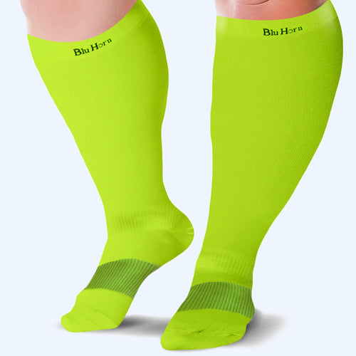 Knee High Compression Socks 15-20mmhg mmHg for Women & Men(2XL to 5XL) Stockings - Bluhornamz