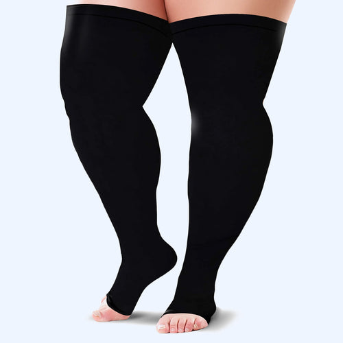 Thigh High Compression socks, stockings, knee sleeves  20-30mmhg(Black Color) - Bluhornamz